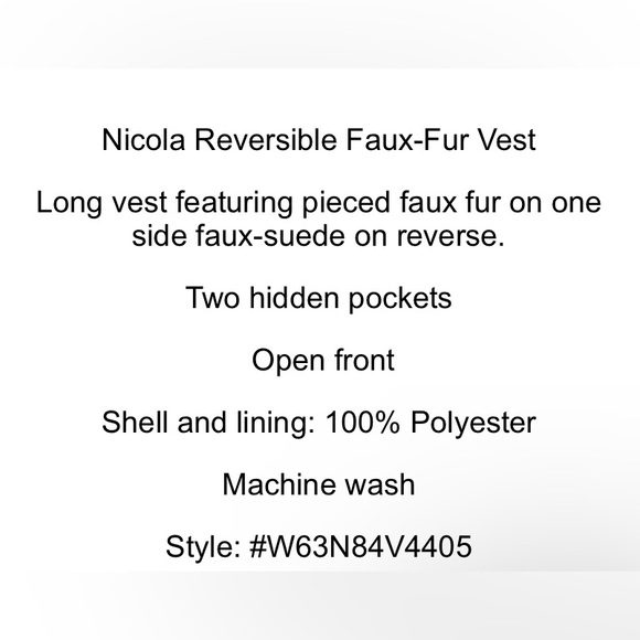 Guess Reversible Faux Fur Faux Suede Jillet/Vest - Picture 2 of 10